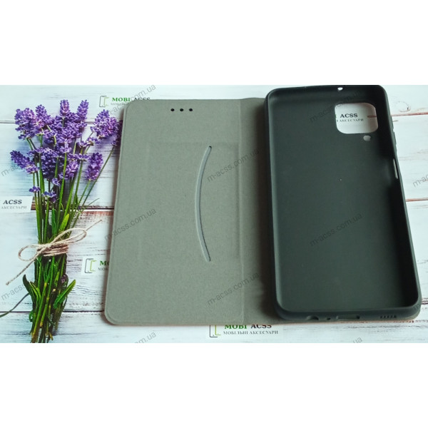 Чохол книга шкіряна для Samsung Galaxy A12, магнітом та підставкою, Mustang, рудого кольору.