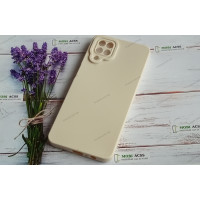 Силіконовий чохол накладка Samsung Galaxy A12, матовий, молочного кольору.