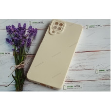 Силіконовий чохол накладка Samsung Galaxy M12, матовий, молочного кольору.