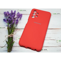 Силіконовий чохол Samsung Galaxy A13 (4G) з мікрофіброю, матовий, червоного кольору.