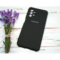 Силіконовий чохол Samsung Galaxy A13 (4G) з мікрофіброю, матовий, чорного кольору.