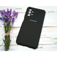 Силіконовий чохол Samsung Galaxy A13 (4G) з мікрофіброю, матовий, чорного кольору.