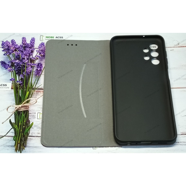 Чохол книга шкіряна для Samsung Galaxy A13 (4G), магнітом та підставкою, Mustang, червоного кольору.