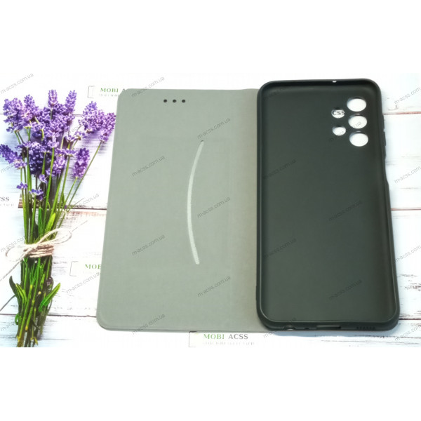 Чохол книга шкіряна для Samsung Galaxy A13 (4G), магнітом та підставкою, Mustang, рудого кольору.