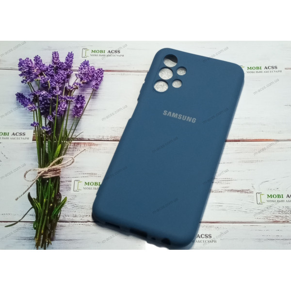 Силіконовий чохол Samsung Galaxy A13 (4G) з мікрофіброю, матовий, помірно бірюзового кольору.