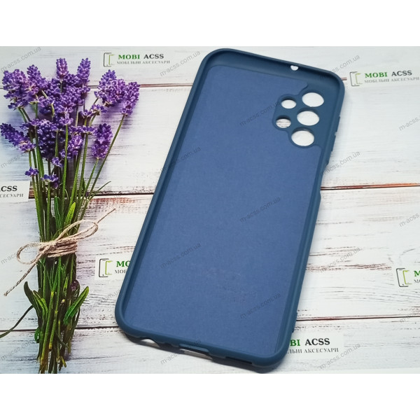 Силіконовий чохол Samsung Galaxy A13 (4G) з мікрофіброю, матовий, помірно бірюзового кольору.
