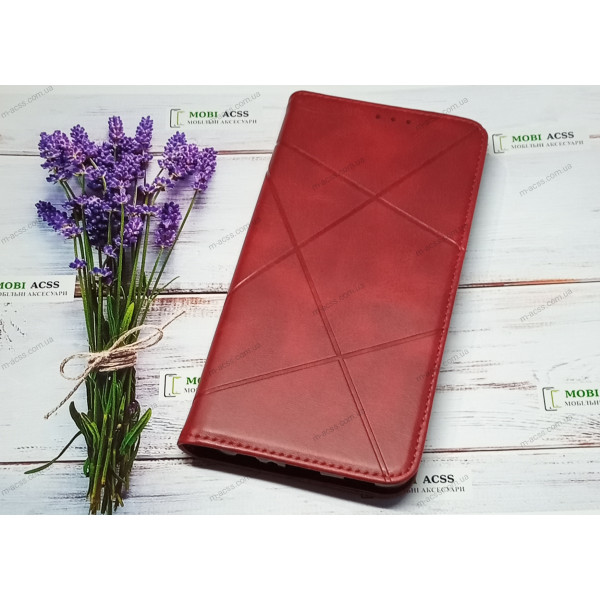 Чохол книга шкіряна для Samsung Galaxy A22, магнітом та підставкою, Business Leather, червоного кольору.