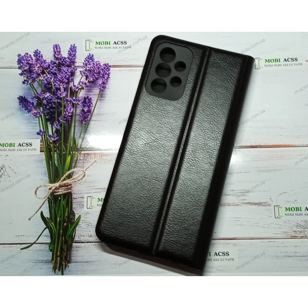 Чохол книга шкіряна для Samsung Galaxy A23 (4G), магнітом та підставкою, Mustang, чорного кольору.