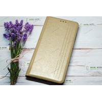 Чохол книга шкіряна для Samsung Galaxy A23 (4G), магнітом та підставкою, Mustang, золотого кольору.