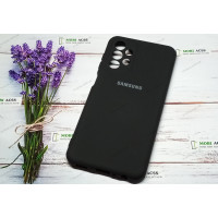 Силіконовий чохол Samsung Galaxy A23 (4G) з мікрофіброю, матовий, чорного кольору.