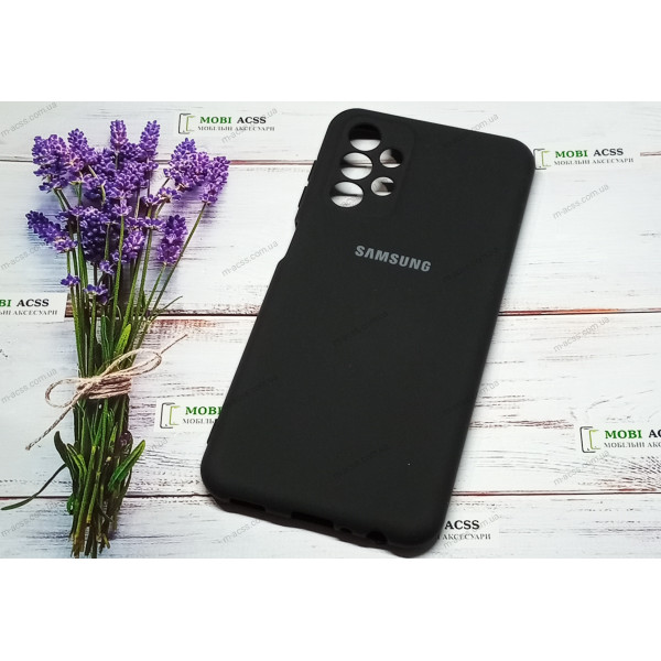 Силіконовий чохол Samsung Galaxy A23 (4G) з мікрофіброю, матовий, чорного кольору.