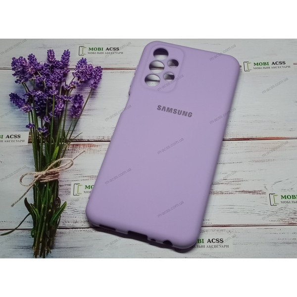 Силіконовий чохол Samsung Galaxy A23 (4G) з мікрофіброю, матовий, бузкового кольору.