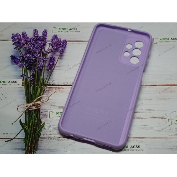 Силіконовий чохол Samsung Galaxy A23 (4G) з мікрофіброю, матовий, бузкового кольору.