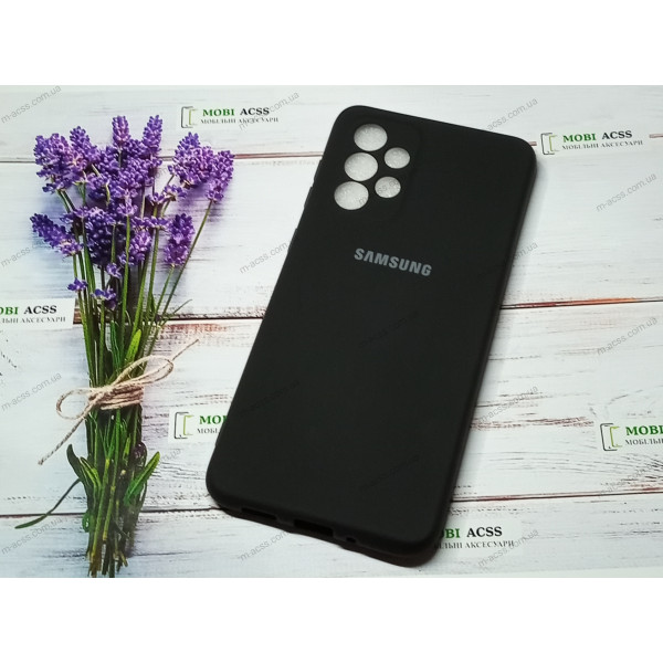 Силіконовий чохол Samsung Galaxy A33 (5G) з мікрофіброю, матовий, чорного кольору.