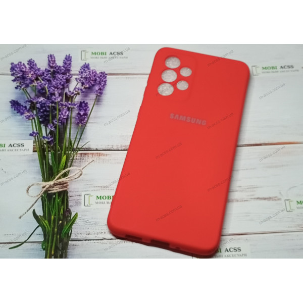 Силіконовий чохол Samsung Galaxy A33 (5G) з мікрофіброю, матовий, червоного кольору.