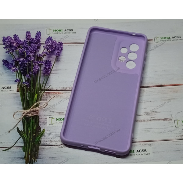 Силіконовий чохол Samsung Galaxy A33 (5G) з мікрофіброю, матовий, бузкового кольору.