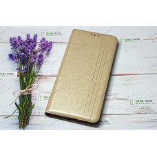 Чохол книга шкіряна для Samsung Galaxy A53 (5G), магнітом та підставкою, Mustang, золотого кольору.
