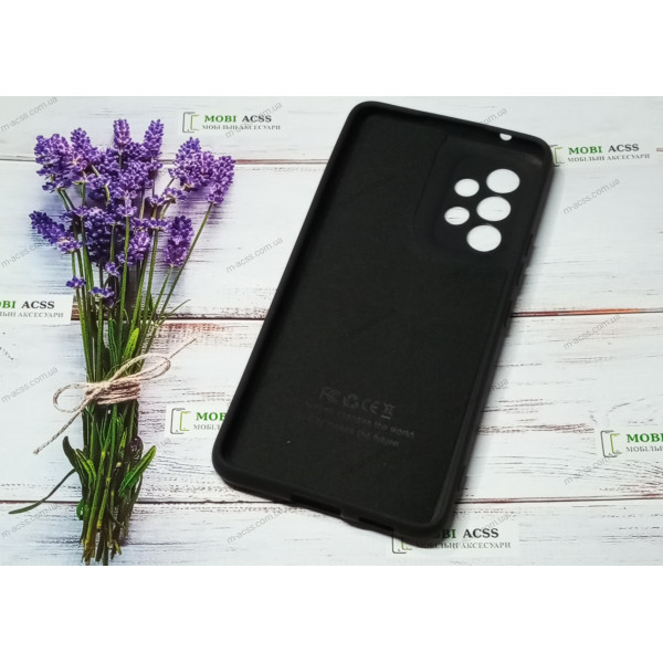 Силіконовий чохол Samsung Galaxy A53 (5G) з мікрофіброю, матовий, чорного кольору.