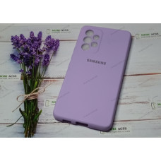 Силіконовий чохол Samsung Galaxy A53 (5G) з мікрофіброю, матовий, бузкового кольору.
