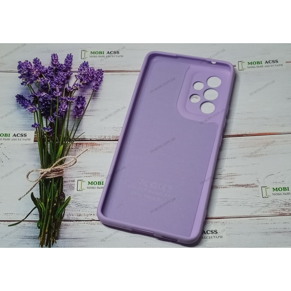 Силіконовий чохол Samsung Galaxy A53 (5G) з мікрофіброю, матовий, бузкового кольору.