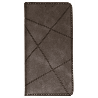 Чохол книга шкіряна для Xiaomi Redmi Note 11 (5G), магнітом та підставкою, Business Leather, сірого кольору.
