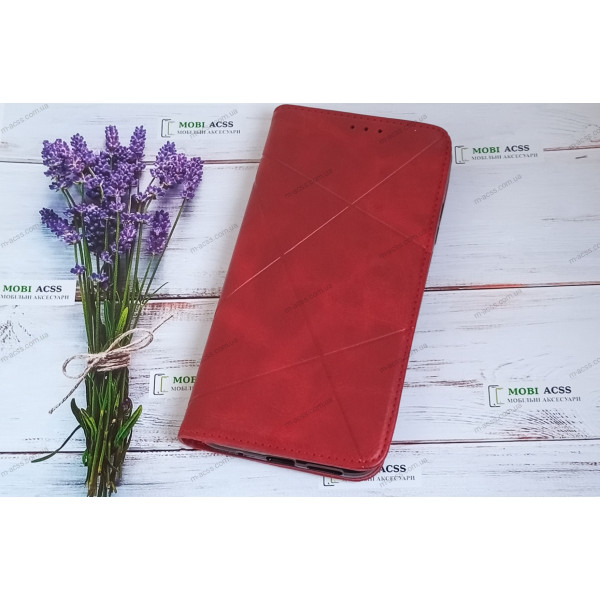 Чохол книга шкіряна для Xiaomi Redmi 10, магнітом та підставкою, Business Leather, червоного кольору.
