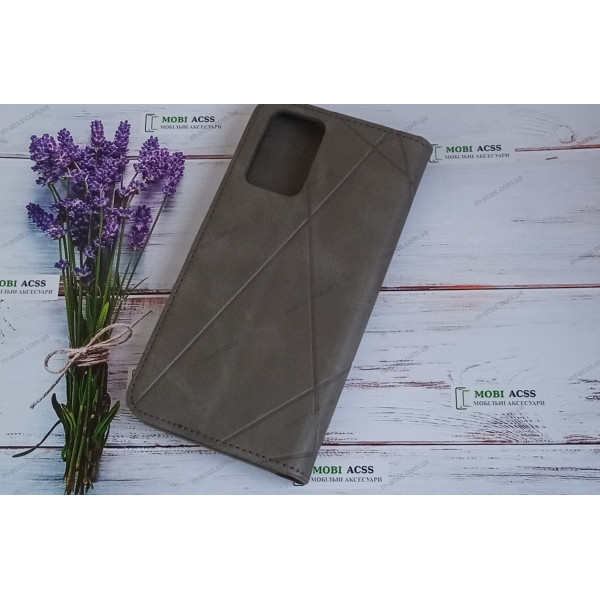 Чохол книга шкіряна для Xiaomi Redmi 10, магнітом та підставкою, Business Leather, сірого кольору.