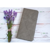 Чохол книга шкіряна для Xiaomi Redmi 10, магнітом та підставкою, Business Leather, сірого кольору.