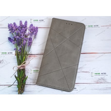 Чохол книга шкіряна для Xiaomi Redmi 10, магнітом та підставкою, Business Leather, сірого кольору.