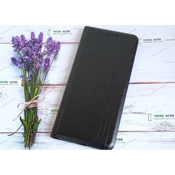 Чохол книга шкіряна для Xiaomi Redmi 10, магнітом та підставкою, Mustang, чорного кольору.
