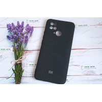 Силіконовий чохол Xiaomi Redmi 10C з мікрофіброю, матовий, чорного кольору.