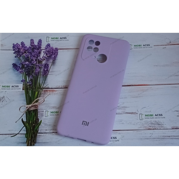 Силіконовий чохол Xiaomi Redmi 10C з мікрофіброю, матовий, бузкового кольору.
