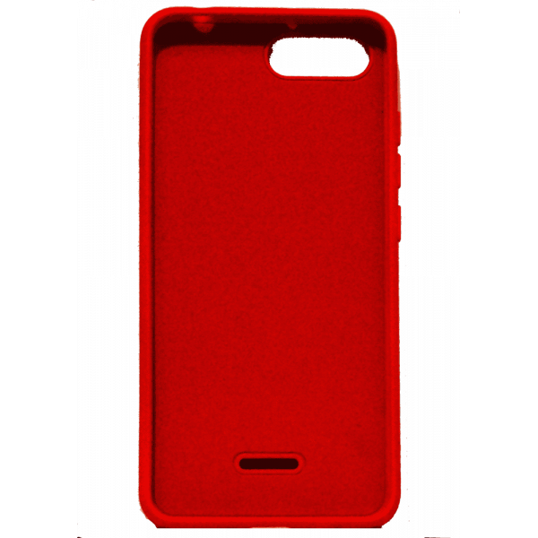 Силіконовий чохол Xiaomi Redmi 6А з мікрофіброю, матовий, червоного кольору.