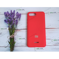 Силіконовий чохол Xiaomi Redmi 6А з мікрофіброю, матовий, червоного кольору.