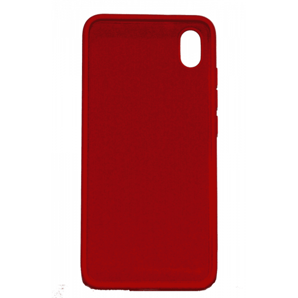 Силіконовий чохол Xiaomi Redmi 7А з мікрофіброю, матовий, червоного кольору.