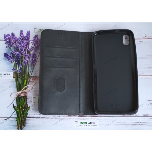 Чохол книга шкіряна для Xiaomi Redmi 7A, магнітом та підставкою, Business Leather, чорного кольору.