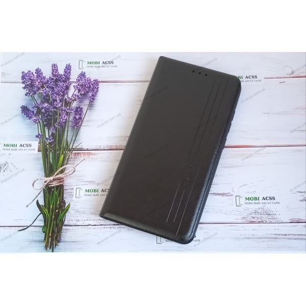 Чохол книга шкіряна для Xiaomi Redmi 8, магнітом та підставкою, Mustang, чорного кольору.