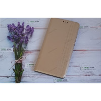 Чохол книга шкіряна для Xiaomi Redmi 8, магнітом та підставкою, Mustang, золотого кольору.
