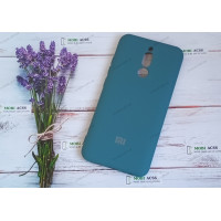 Силіконовий чохол Xiaomi Redmi 8 з мікрофіброю, матовий, помірно-бірюзового кольору.
