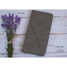 Чохол книга шкіряна для Xiaomi Redmi 8А, магнітом та підставкою, Business Leather, сірого кольору.