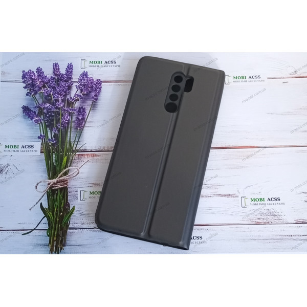 Чохол книга для Xiaomi Redmi 9, штучна шкіра, з магнітом та підставкою, Lux, чорного кольору.