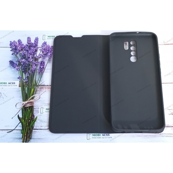 Чохол книга для Xiaomi Redmi 9, штучна шкіра, з магнітом та підставкою, Lux, червоного кольору.