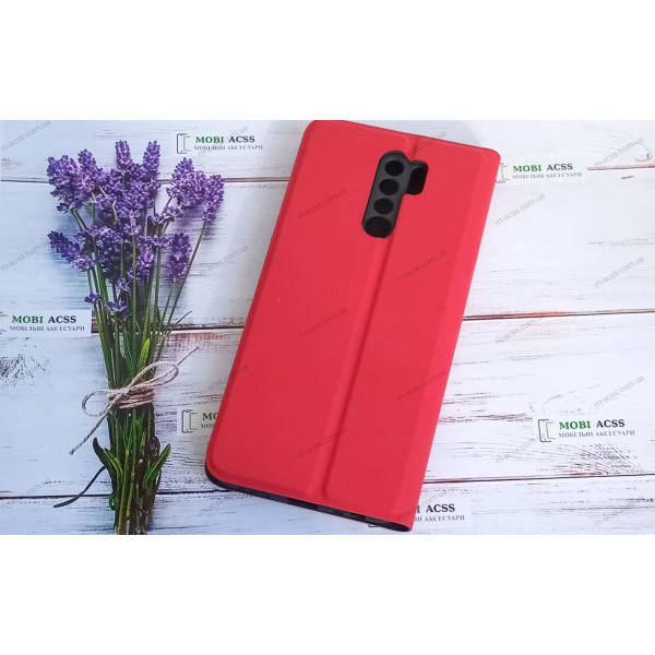 Чохол книга для Xiaomi Redmi 9, штучна шкіра, з магнітом та підставкою, Lux, червоного кольору.