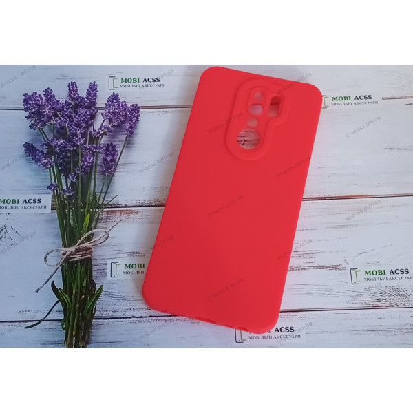 Силіконовий чохол накладка Xiaomi Redmi 9, матовий, червоного кольору.
