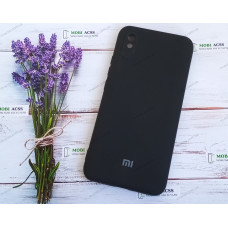 Силіконовий чохол Xiaomi Redmi 9A з мікрофіброю, матовий, чорного кольору.