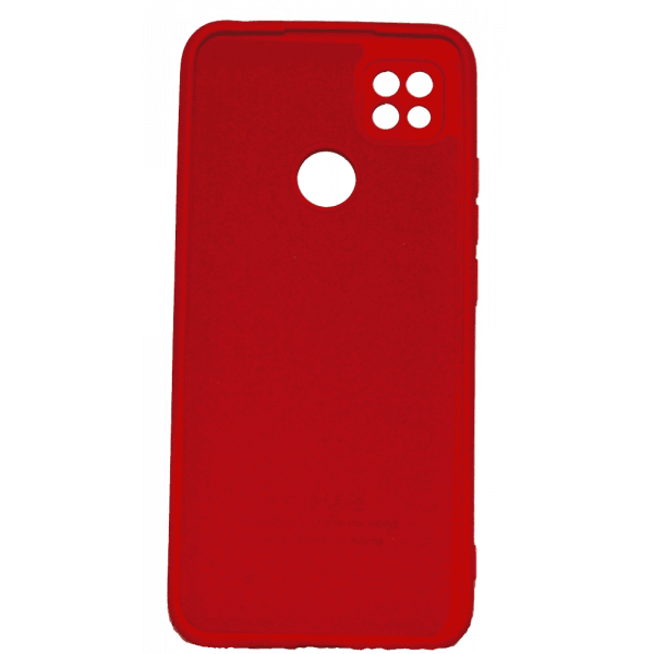 Силіконовий чохол Xiaomi Redmi 9C з мікрофіброю, матовий, червоного кольору.