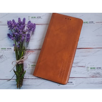 Чохол книга шкіряна для Xiaomi Redmi 9С, магнітом та підставкою, Mustang, рудого кольору.