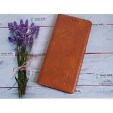 Чохол книга шкіряна для Xiaomi Redmi 10A, магнітом та підставкою, Mustang, рудого кольору.