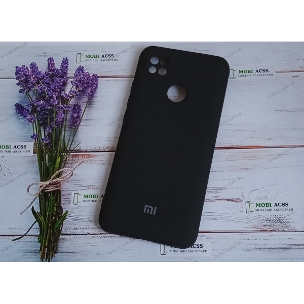 Силіконовий чохол Xiaomi Redmi 9C з мікрофіброю, матовий, чорного кольору.