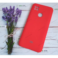 Силіконовий чохол Xiaomi Redmi 9C з мікрофіброю, матовий, червоного кольору.